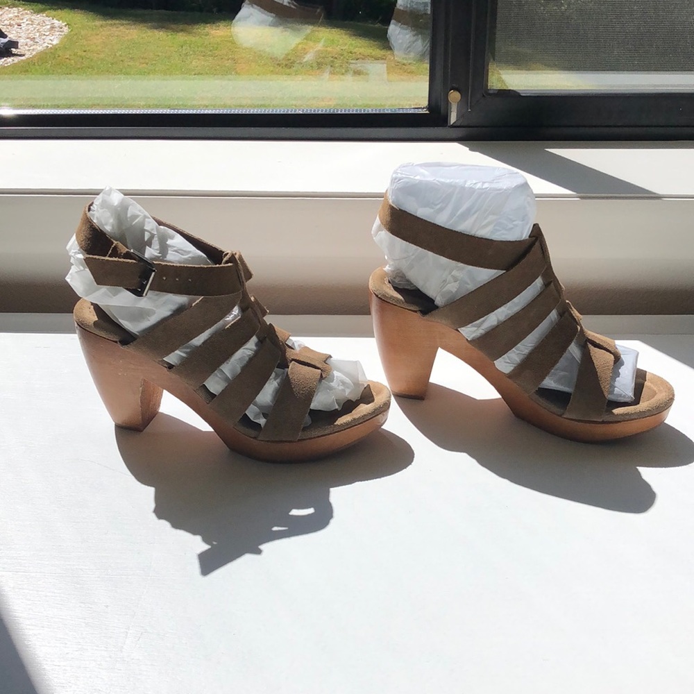 Madewell 1937 sunset suede wood platform sandal